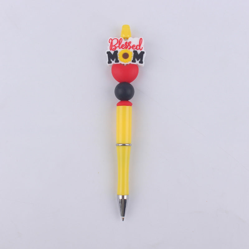 Wholesale Cartoon Pattern Mother Series Silicone Beaded Ballpoint Pen